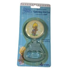 Precious Moments Baby Teething Rattle Toy Unbreakable LEXAN Soft Handle 1999 Vtg